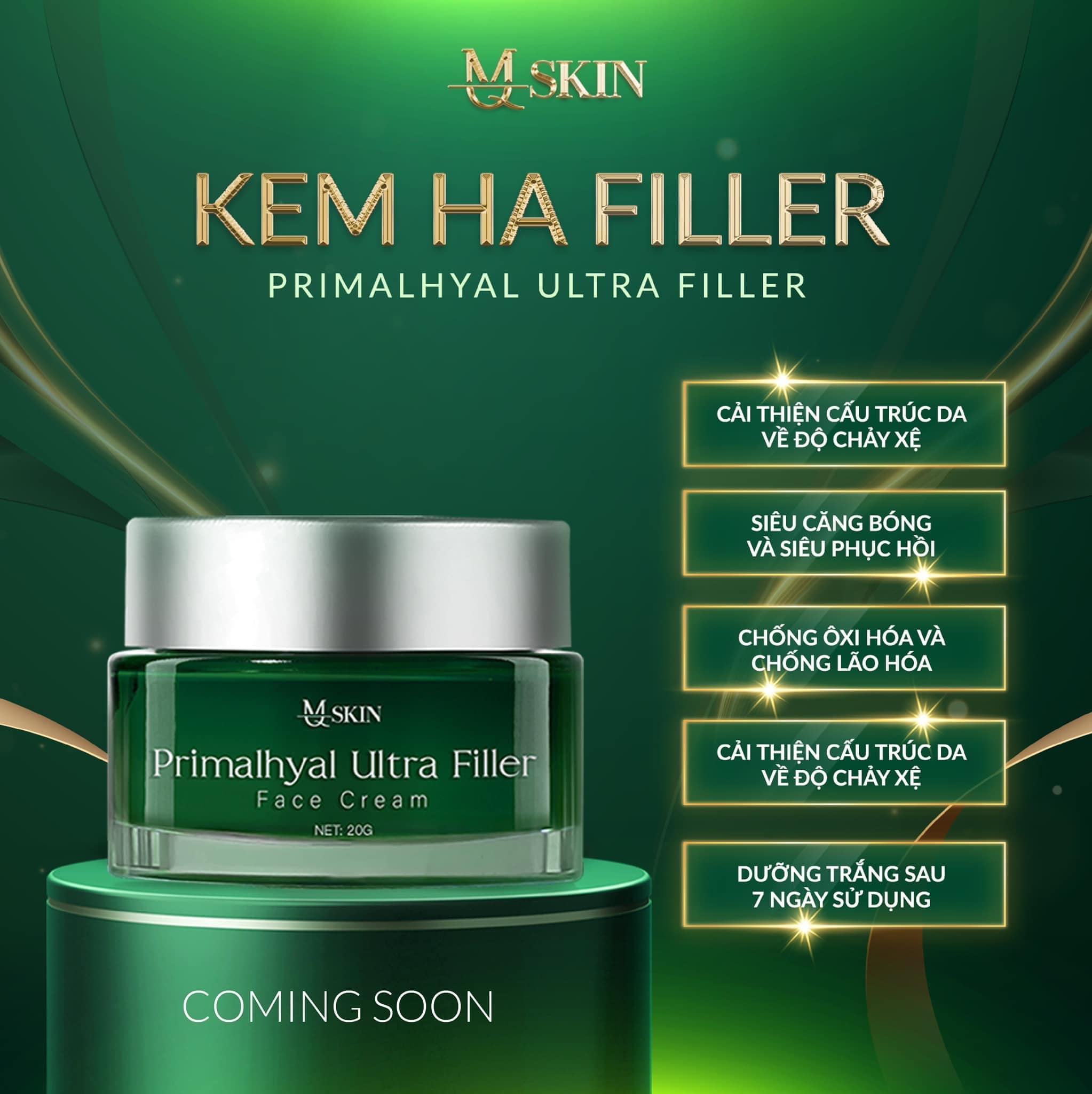 Kem face HA FILLER MQ SKIN  dạng nén cấp ẩm dưỡng da căng bóng trắng mịn chống lão hóa chuyên sâu - 