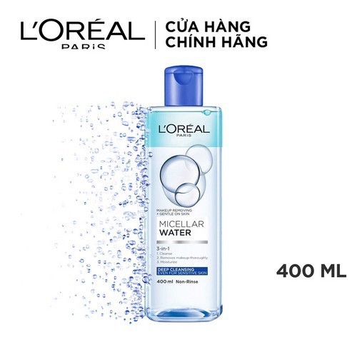 Nước Tẩy Trang Cho Mọi Loại Da L’oreal Paris 3 - In - 1 Micellar Water 400Ml Cam Kết Sản Phẩm Đúng Mô Tả Chất Lượng Đảm Bảo