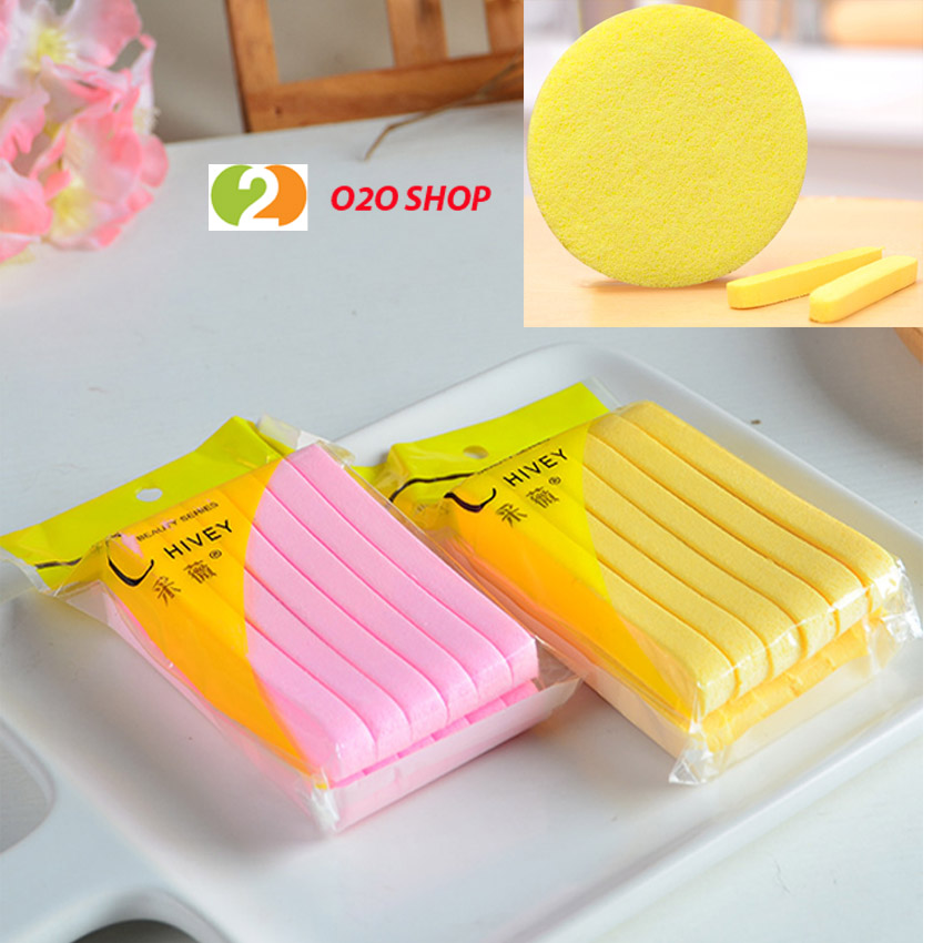 [Bịch 12 Miếng] Mút Rửa Mặt - Bông Rửa Mặt Bọt Biển Bông Nở Rửa Mặt Nhật Bản Dạng Nén Chivey Mềm và Dai Không Gây Tổn Thương Da Rửa Mặt Cực Sạch Nhỏ Gọn Tiện Dụng Gói 12 miếng bông mút rửa mặt chivey