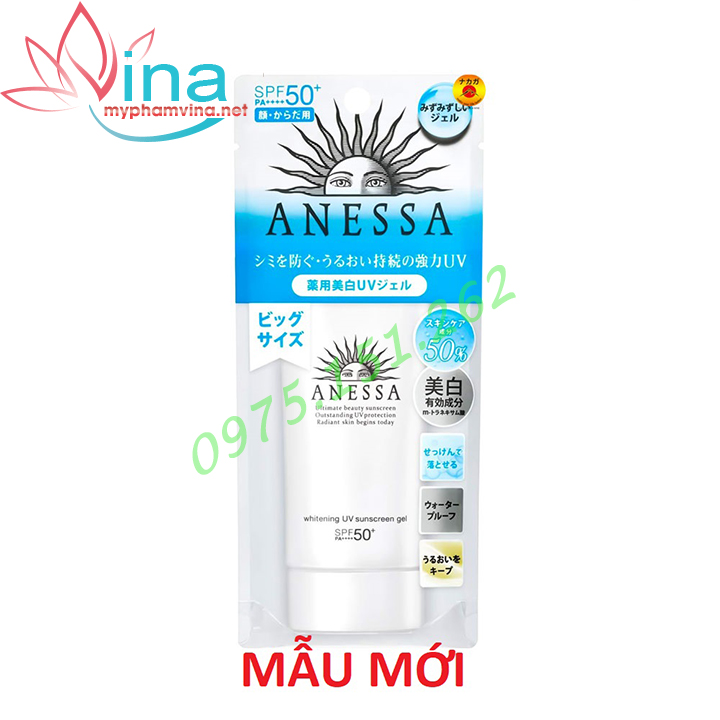 [Hcm]Kem Chống Nắng Anessa Shiseido Whitening Uv Sunscreen Gel Spf50+ Pa++++ 90Gr