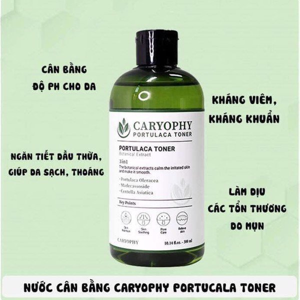 [Chính Hãng] Nước Hoa Hồng Chiết Xuất Rau Má Ngừa Mụn Caryophy Portulaca Toner 50~300Ml