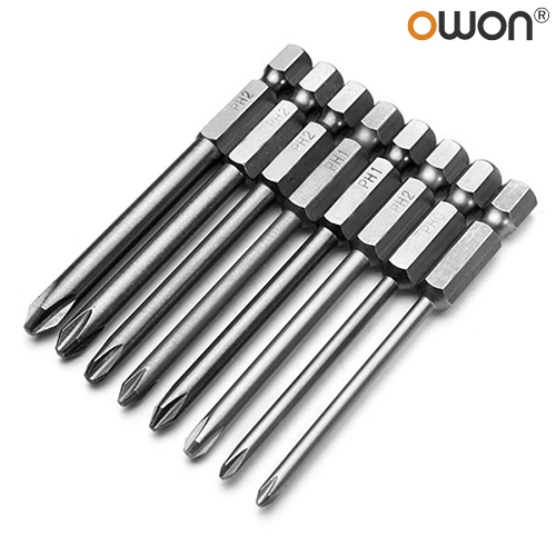 OWON Bộ 8 đầu tua vít dài 75mm 1/4 inch mũi chữ thập và lục giác  - INTL