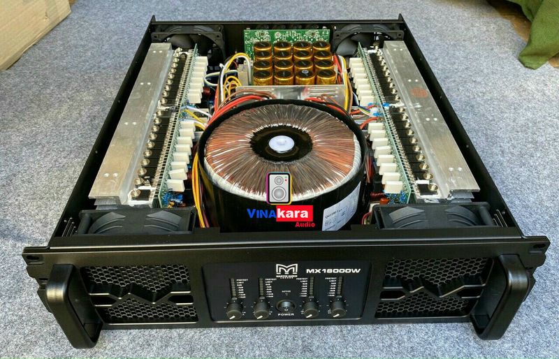 Cục đẩy 4 kênh martin MX18000W Công suất 1800W/1 kênh x 4 kênh 80 Sò đồng âm thanh đỉnh hàng nhập kh