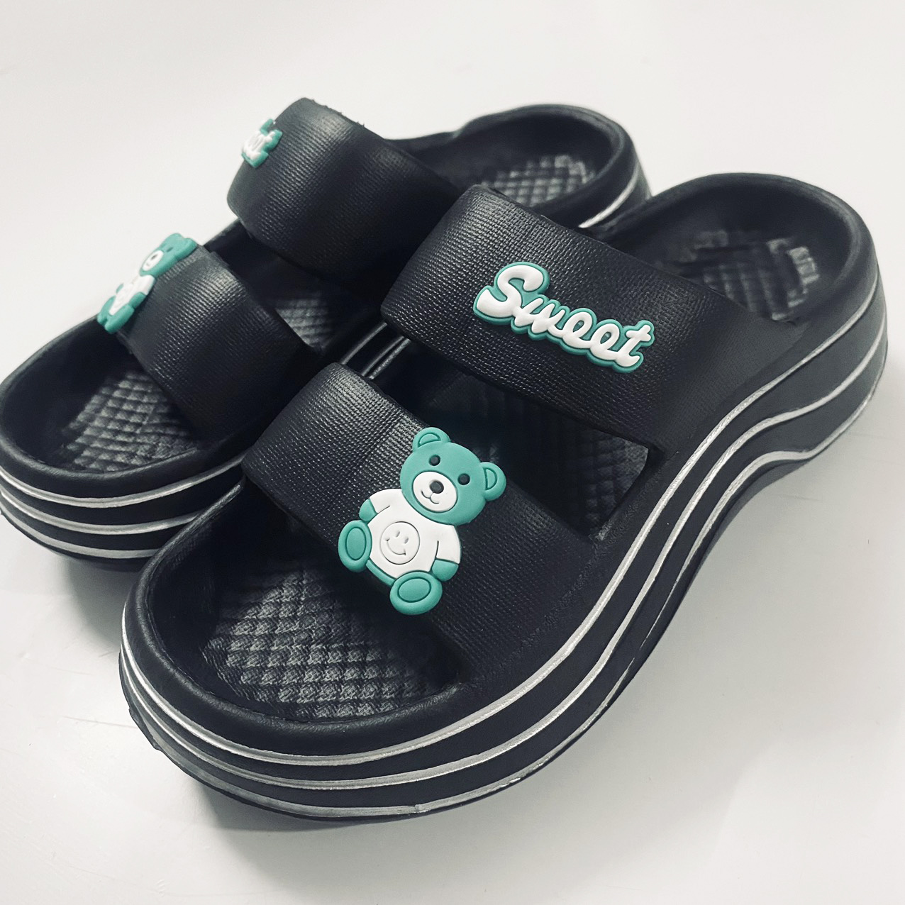 Dép Sục Nam Nữ Hàn Quốc Quai Ngang Chống Trơn SWEET - Dép Cross Đi Mưa Siêu Bền