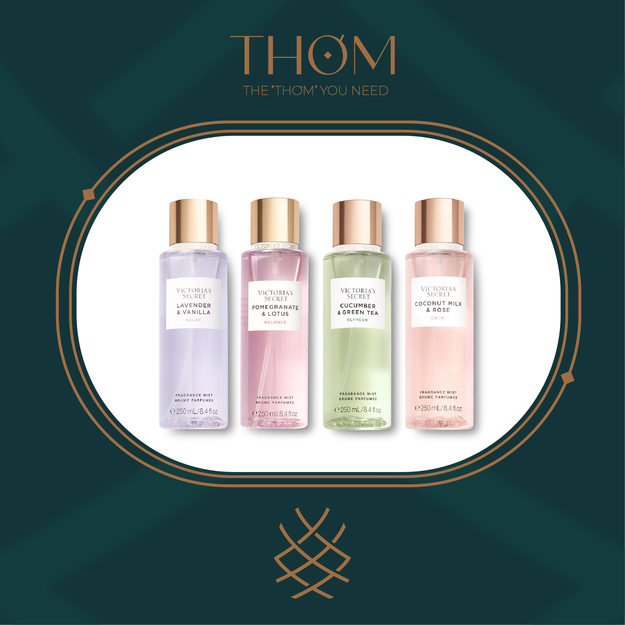 [Hcm] [Bst Natural Beauty] Pomegranate & Lotus | Coconut Milk & Rose | Green Pear & Citrus | Lavender & Vanilla - Xịt Thơm Toàn Thân Victorias Secret Fragrance Mist 250Ml