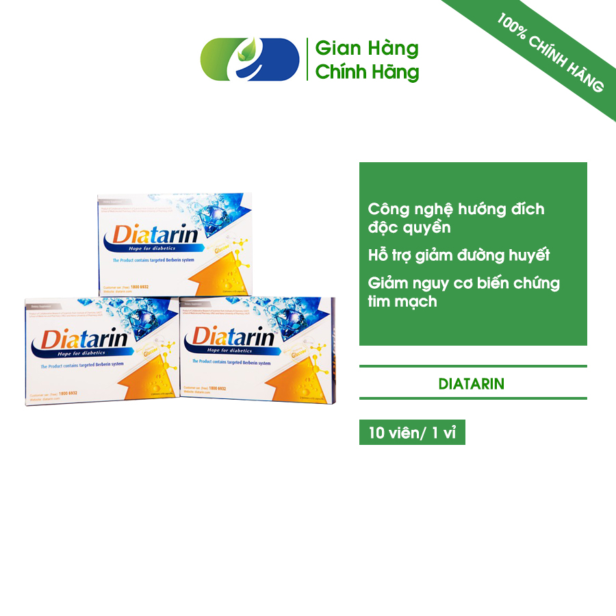 Diatarin - Hỗ Trợ Giảm Các Biến Chứng Cho Bệnh Đái Tháo Đường (Hộp 20 Viên)