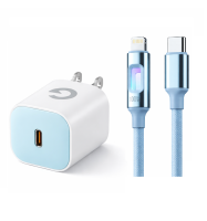 Bộ sạc nhanh PD20w củ sạc cổng type-c kèm dây bọc dù chống đứt - Gutek S24
