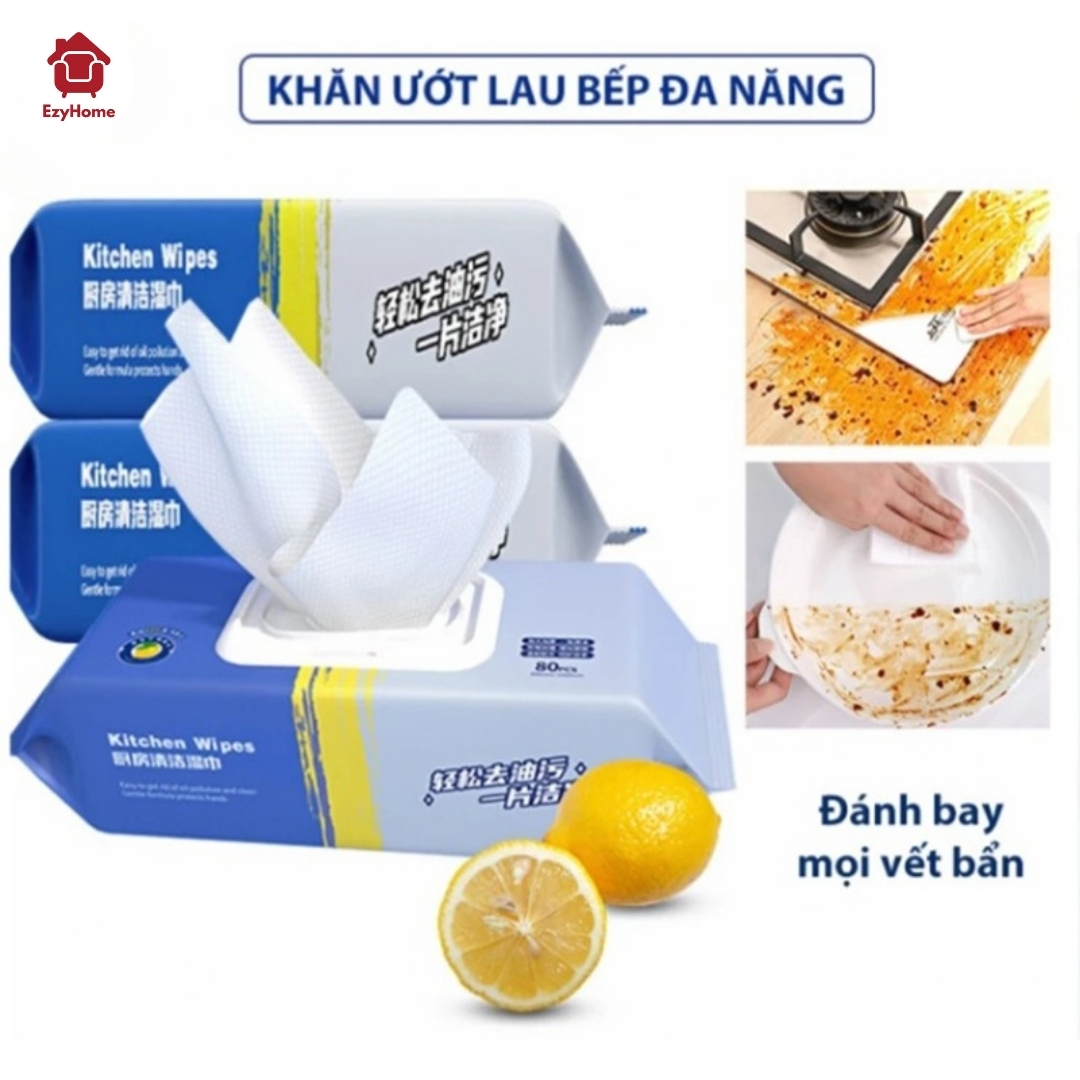 Combo 5 Bịch 400 Tờ Khăn Giấy Ướt Lau Bếp Đa Năng - An Toàn Cho Da Không Độc Hại Làm Sạch Hiệu Quả