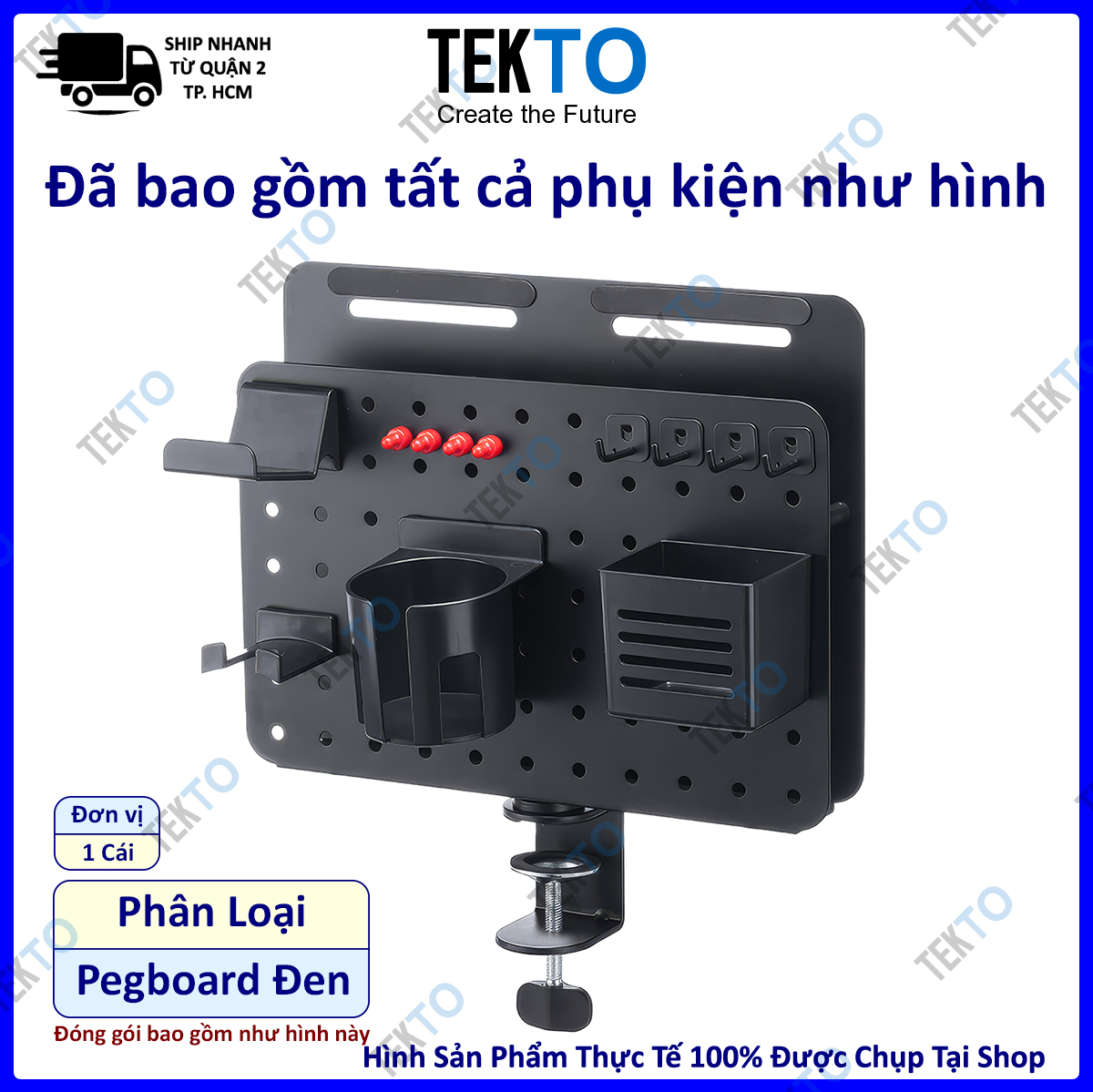 Pegboard bảng treo Đồ đa năng Kẹp bàn xoay 360° tiện lợi gọn gàng - 861