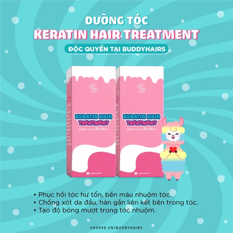 Dưỡng Tóc Keratin Hair Treatment - Bền Màu Nhuộm Không Lo Hư Tổn Của Buddyhairsbuddy.hairsbuddyhair Tặng Kèm Găng Tay Mũ Trùm Đầu