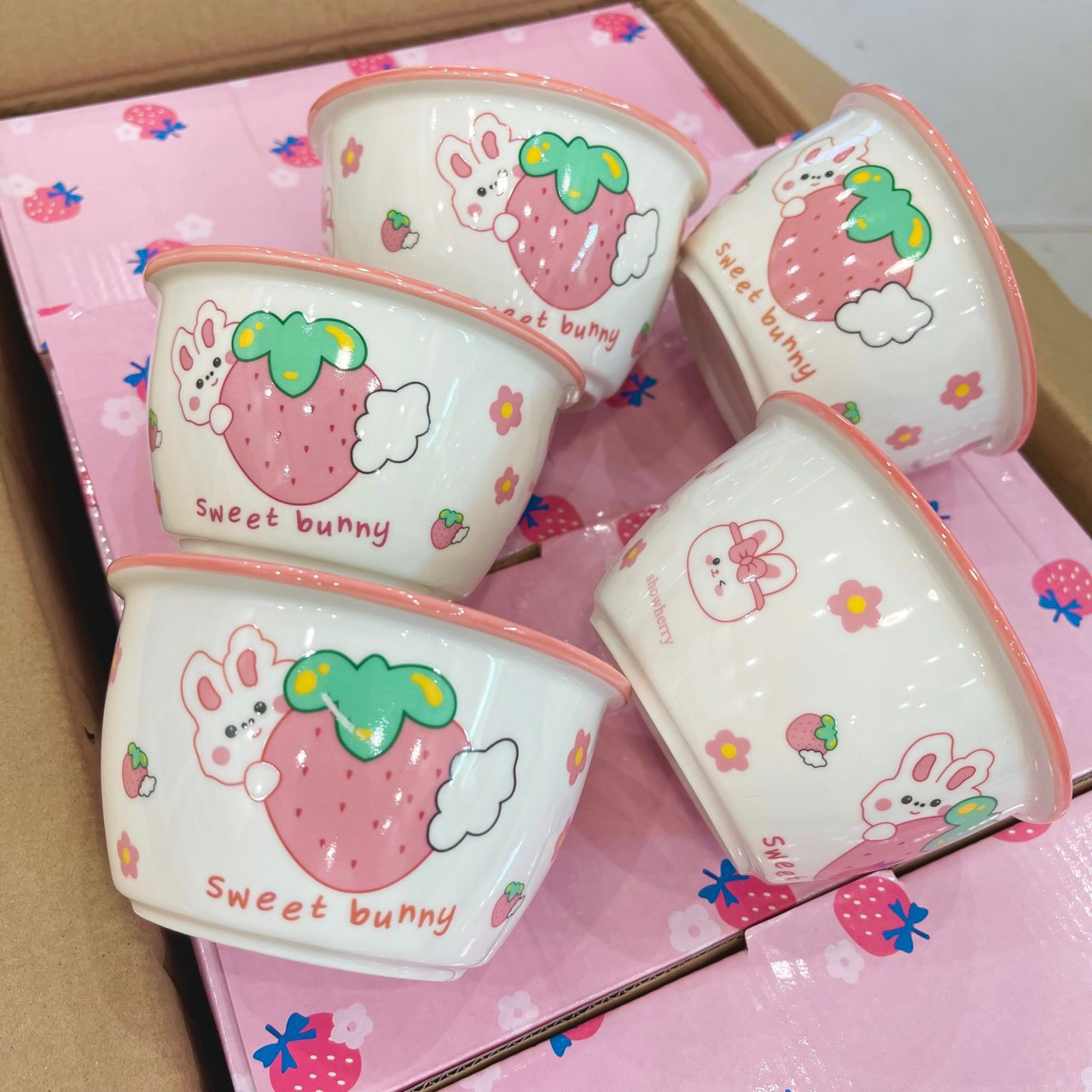 Bát Ăn Cơm Bát Chè Đĩa Sứ Chén Dĩa Sứ Dễ Thương Cute Decor Cao Cấp dáng vuông tròn xinh yêu Họa Tiết