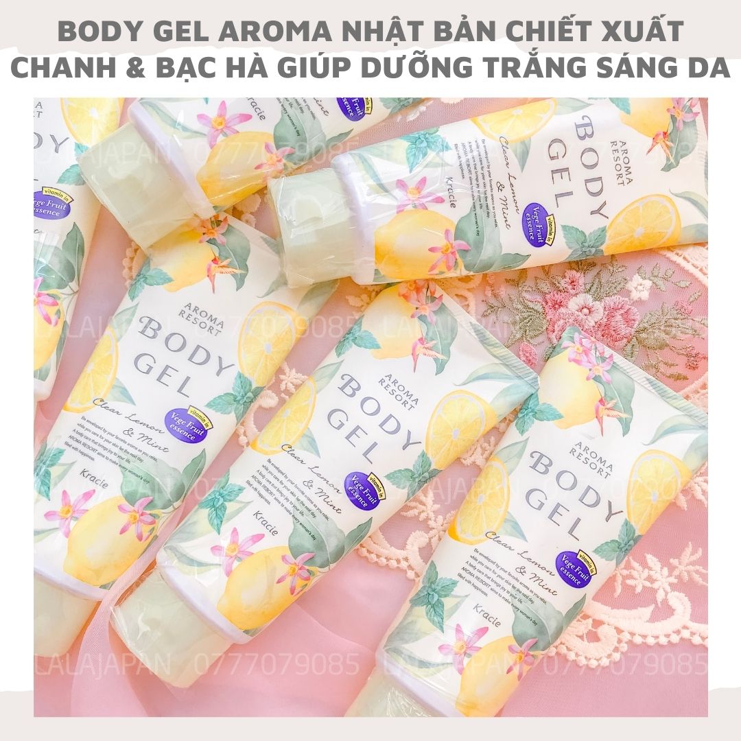 [Hcm]Body Gel Aroma Kracie Nhật Bản Chiết Xuất Chanh Và Bạc Hà