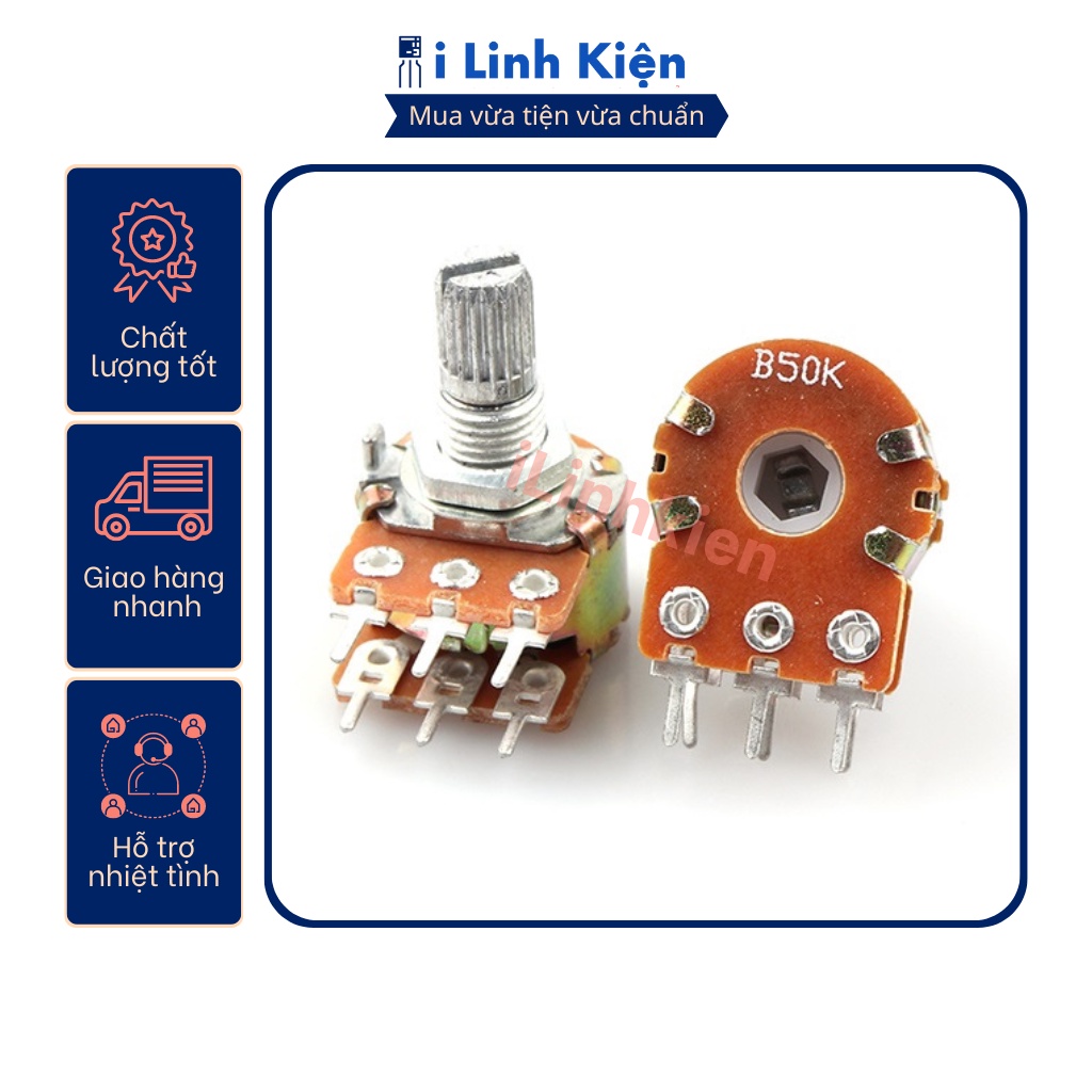 Chiết áp đôi 50K WH148-B50K 15mm