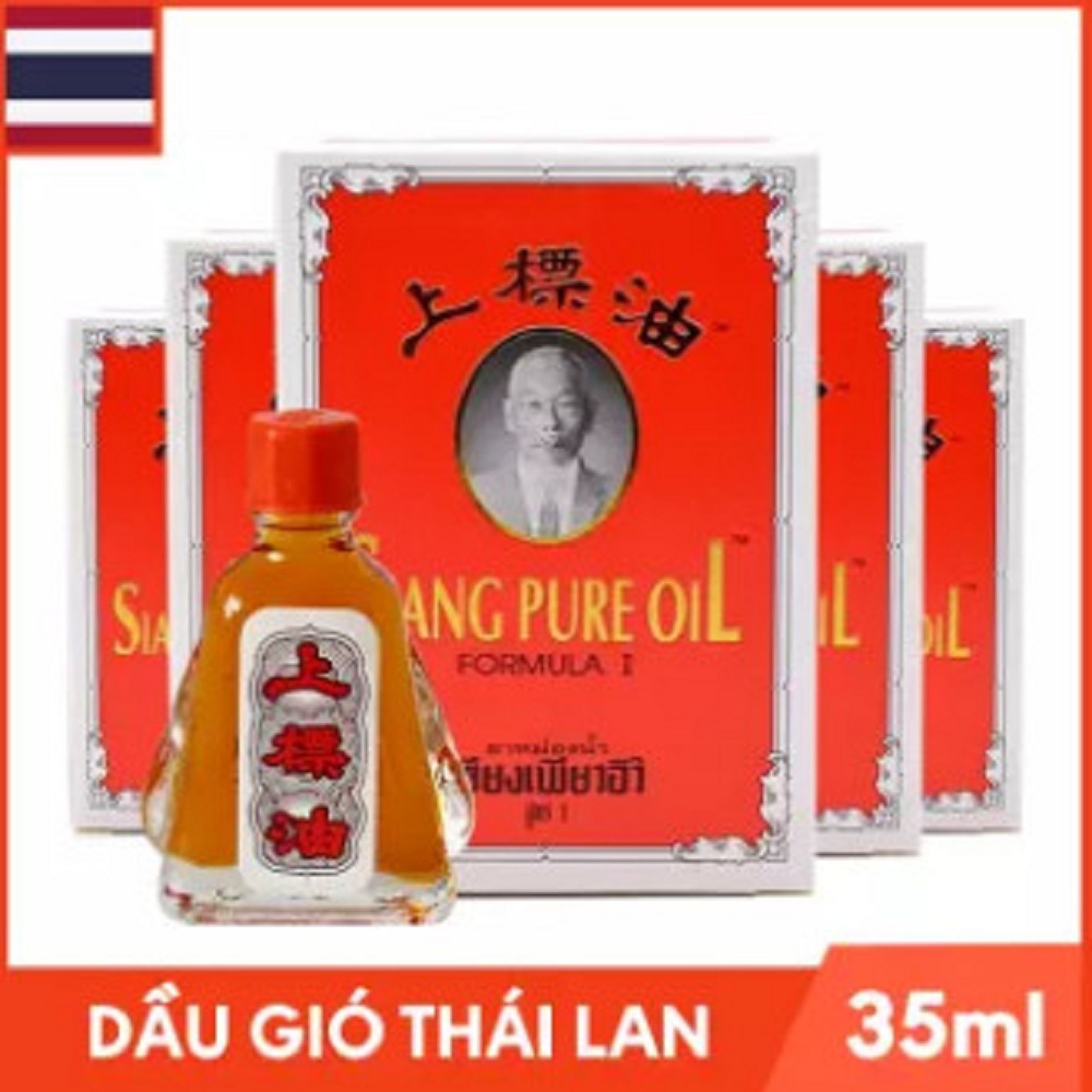 [HCM]Bộ 5 Dầu Gió Thái Lan Hình Ông Già Siang Pure Oil - Chai 7ml