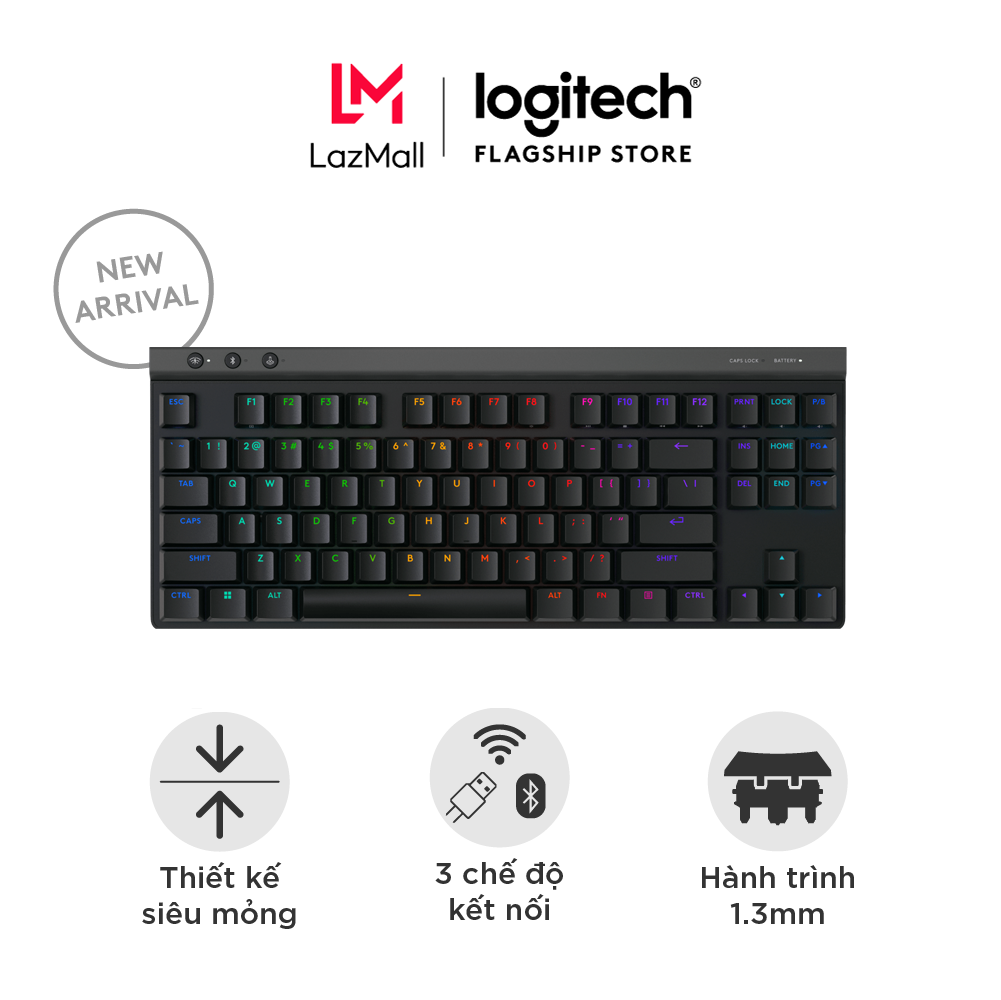 Bàn phím Gaming không dây Low profile Logitech G515 LIGHTSPEED TKL - GHTSYNC RGB Thiết kế Tenkeyless