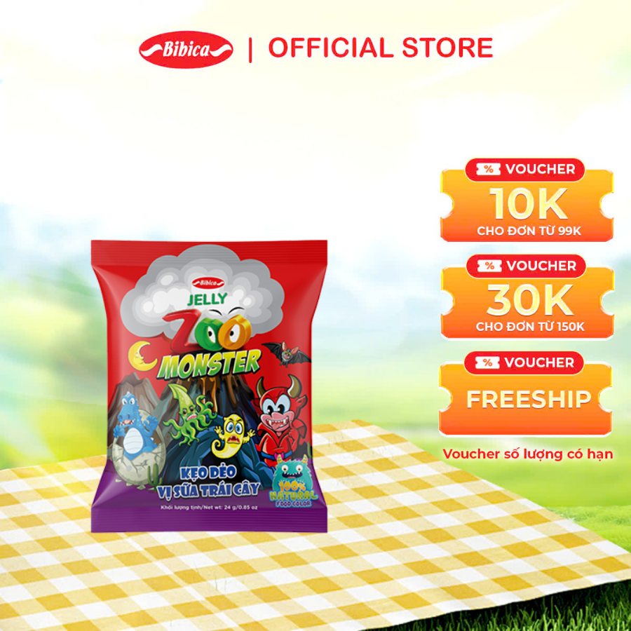 Kẹo Dẻo Zoo Monster Bibica 96g
