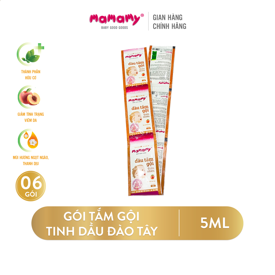 Sữa tắm gội cho bé Mamamy combo 30 gói 5ml gốc thực vật thiên nhiên dịu lành hương cỏ roi ngựa