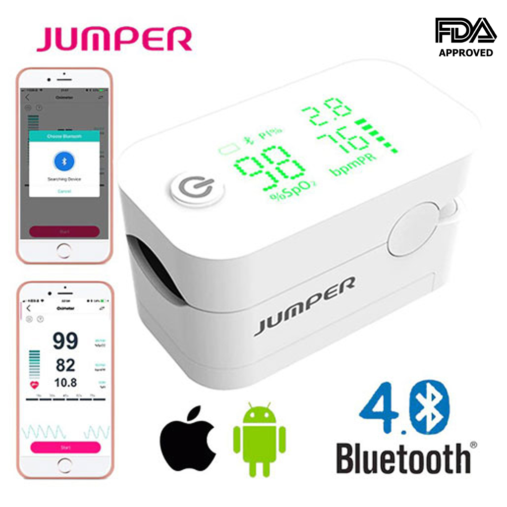 [Thương Hiệu Đức - Kết Nối Bluetooth] Máy Đo Nồng Độ Oxy Trong Máu Jumper Jpd 500G (Led) | Bảo Hành 24 Tháng