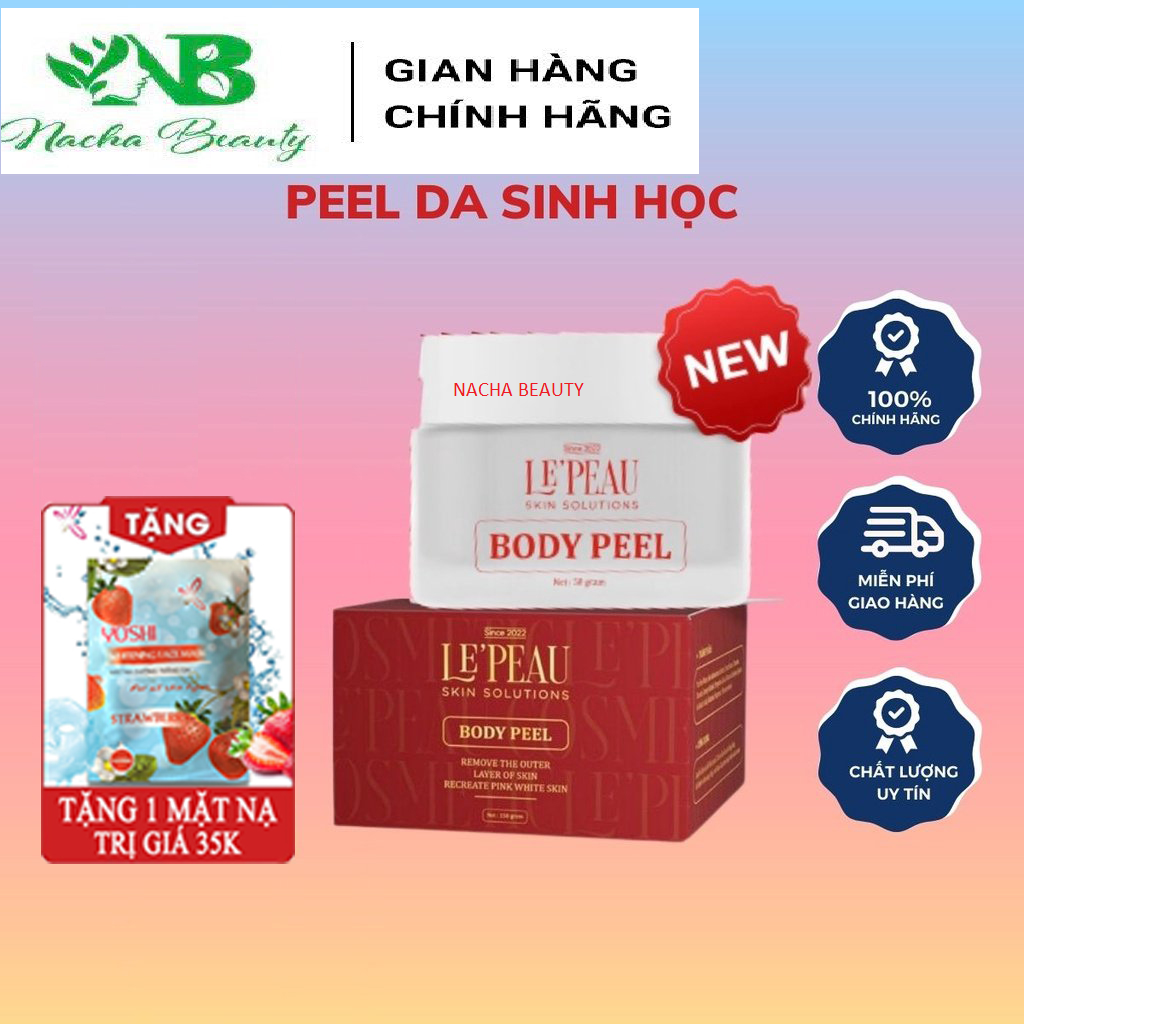 ( MINI TẶNG MẶT NẠ  )Peel Body Tái Tạo Da Toàn Thân peel nách thay da sinh học giúp làm sáng các vùng da trắng sáng mịn màng phiên bản mini dùng thử 50g Nacha Beauty