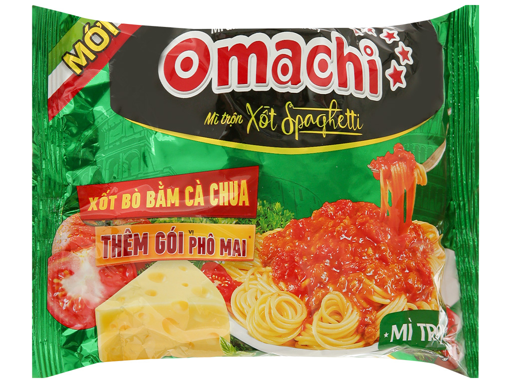 Mì Gói Omachi Thịt Xiên Nướng/ xốt spaghetti - Combo 10 Gói x 82G - CTY BÁT MUỘI