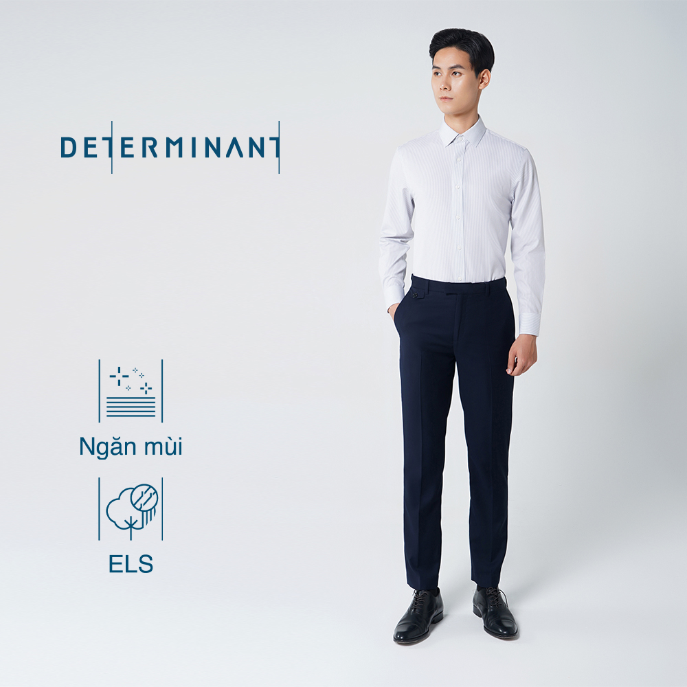 Áo Sơ Mi Nam Công Sở Tay Dài - Dáng Suông DETERMINANT Cotton- Chống Nhăn - Kháng Khuẩn - 301- Màu Tr