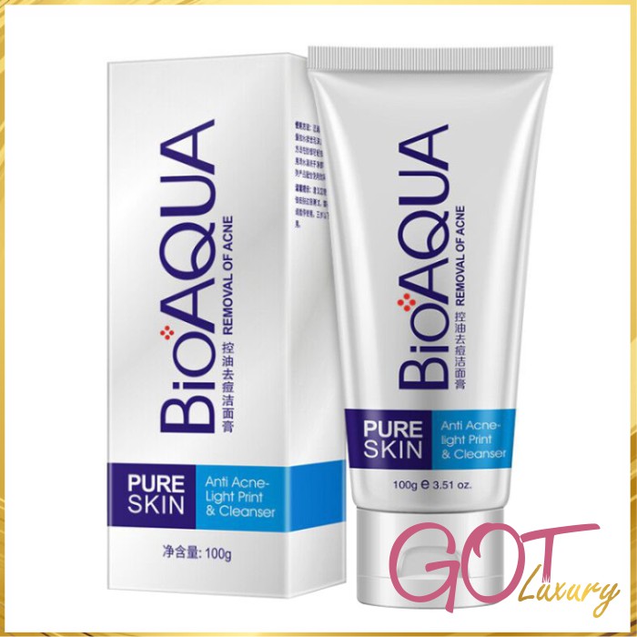 Sữa rửa mặt bioaqua pure skin cải thiện mụn giúp kiểm soát dầu hiệu quả cam kết sản phẩm đúng mô tả chất lượng đảm bảo an toàn đến sức khỏe người sử dụng