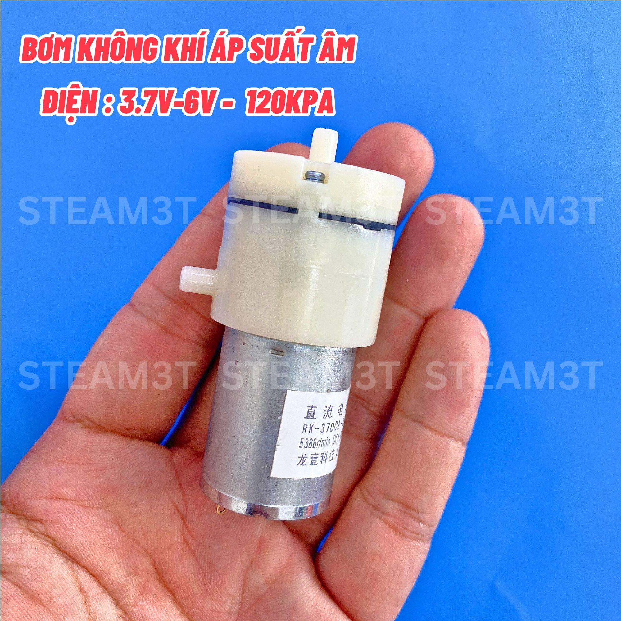 Bơm khí oxy hút chân không nén khí mini bơm máy hút sữa motor 370 có chổi than 3V - 6V - LK0596