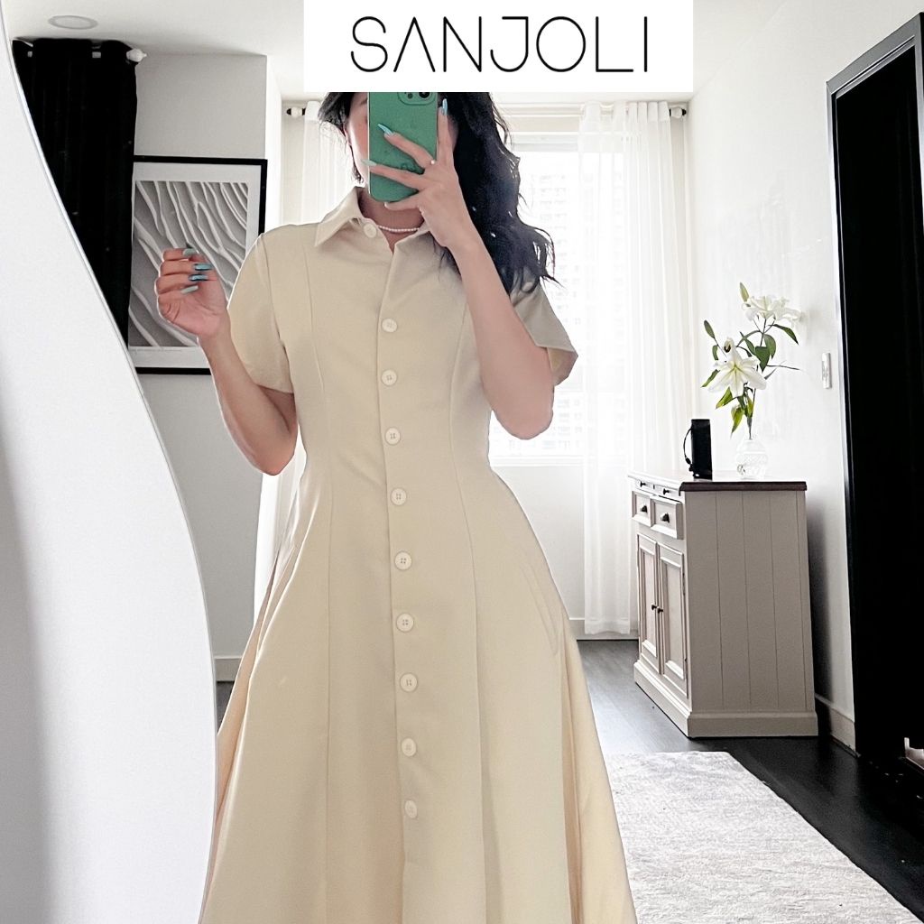 Mua Váy sơ mi thắt eo dáng dài suông phong cách Hàn Quốc, Đầm sơ mi dáng  dài chất linen mềm ARCTICHUNTER Ah61 - L tại Hai Fashion | Tiki