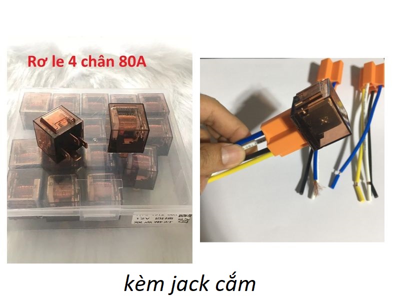 Rờ le 12V/80A - Relay trung gian 4 chân - 5 chân 12V/80A