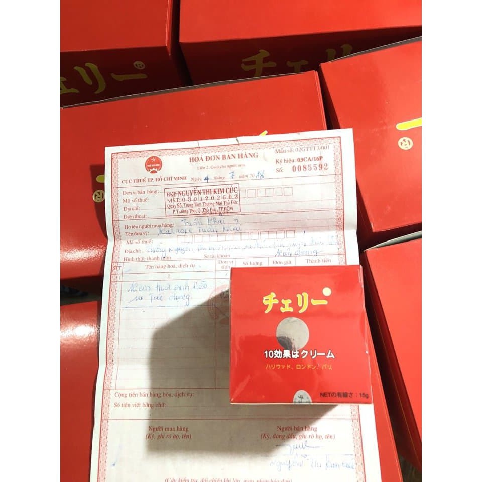 Kem Hoa Anh Đào Nhật Bản Tem Tròn Hàng Chính Hãng