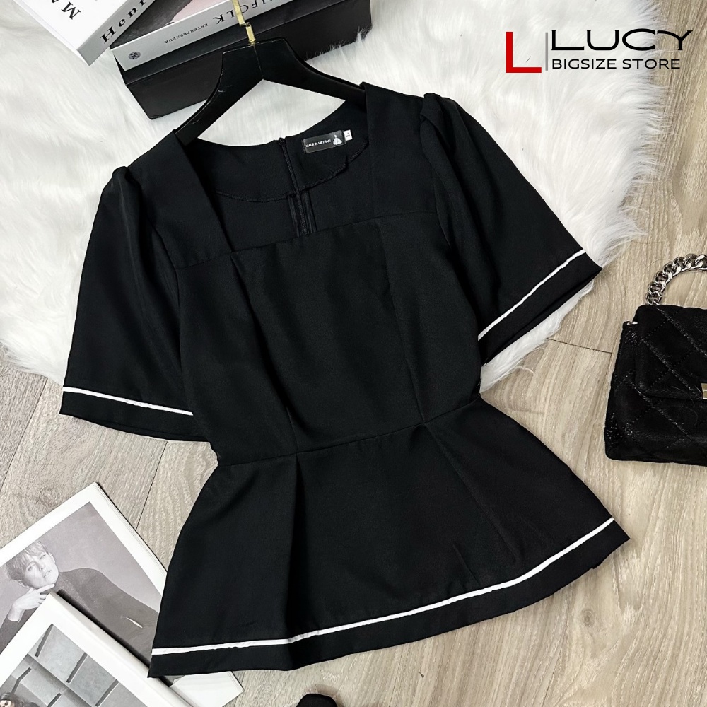 Áo bigsize nữ kiểu peplum cổ vuông dự tiệc đi chơi LUCY 50 - 90 kg AVM