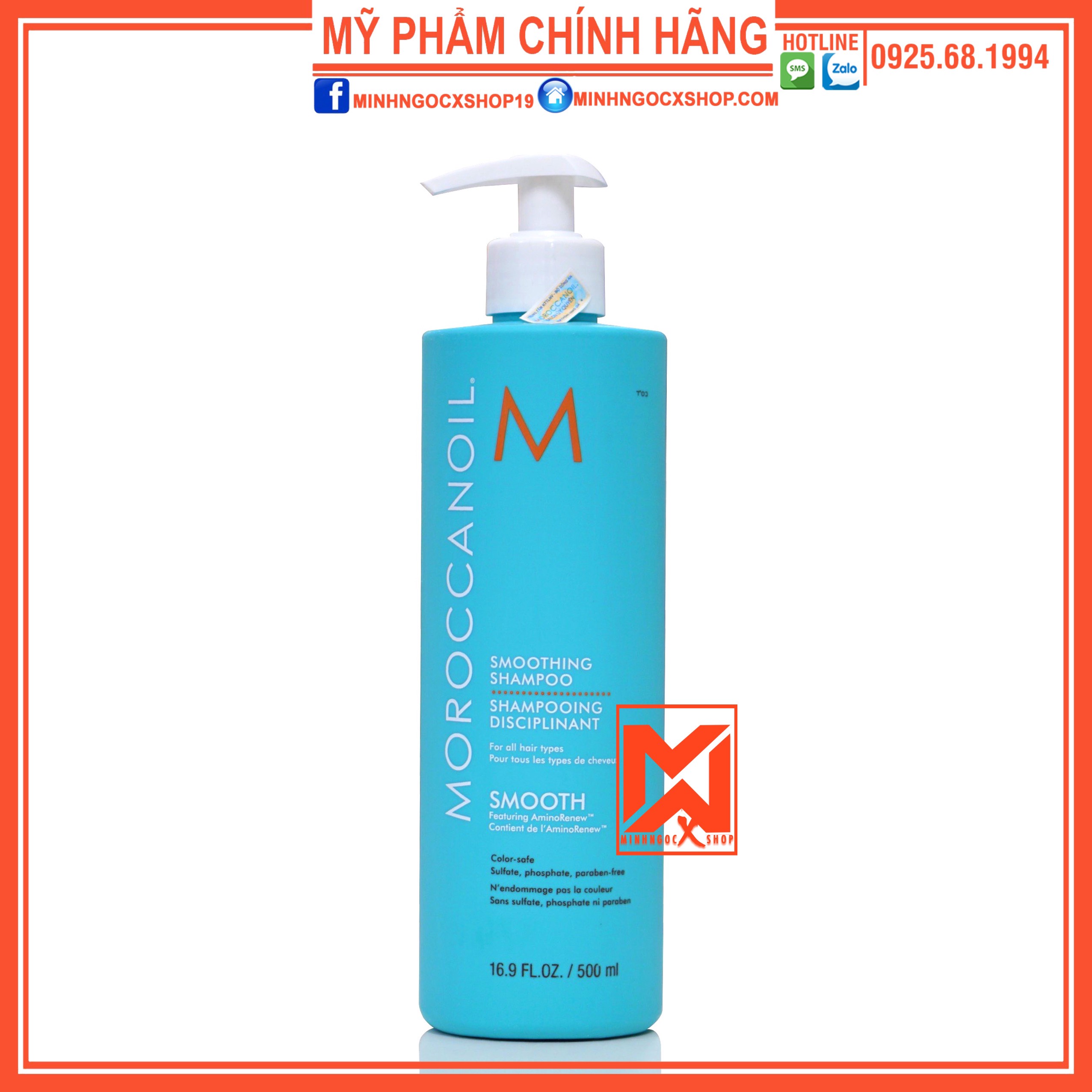 Dầu Gội Siêu Mượt Moroccanoil Smooth 500Ml Chính Hãng