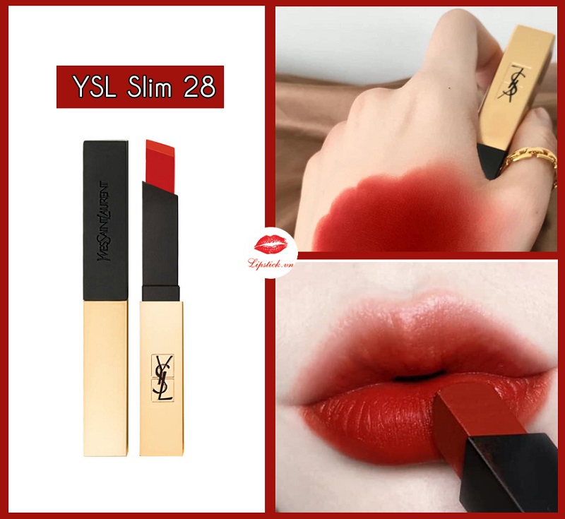 Son Ysl The Slim 28 - Đỏ Cam Gạch