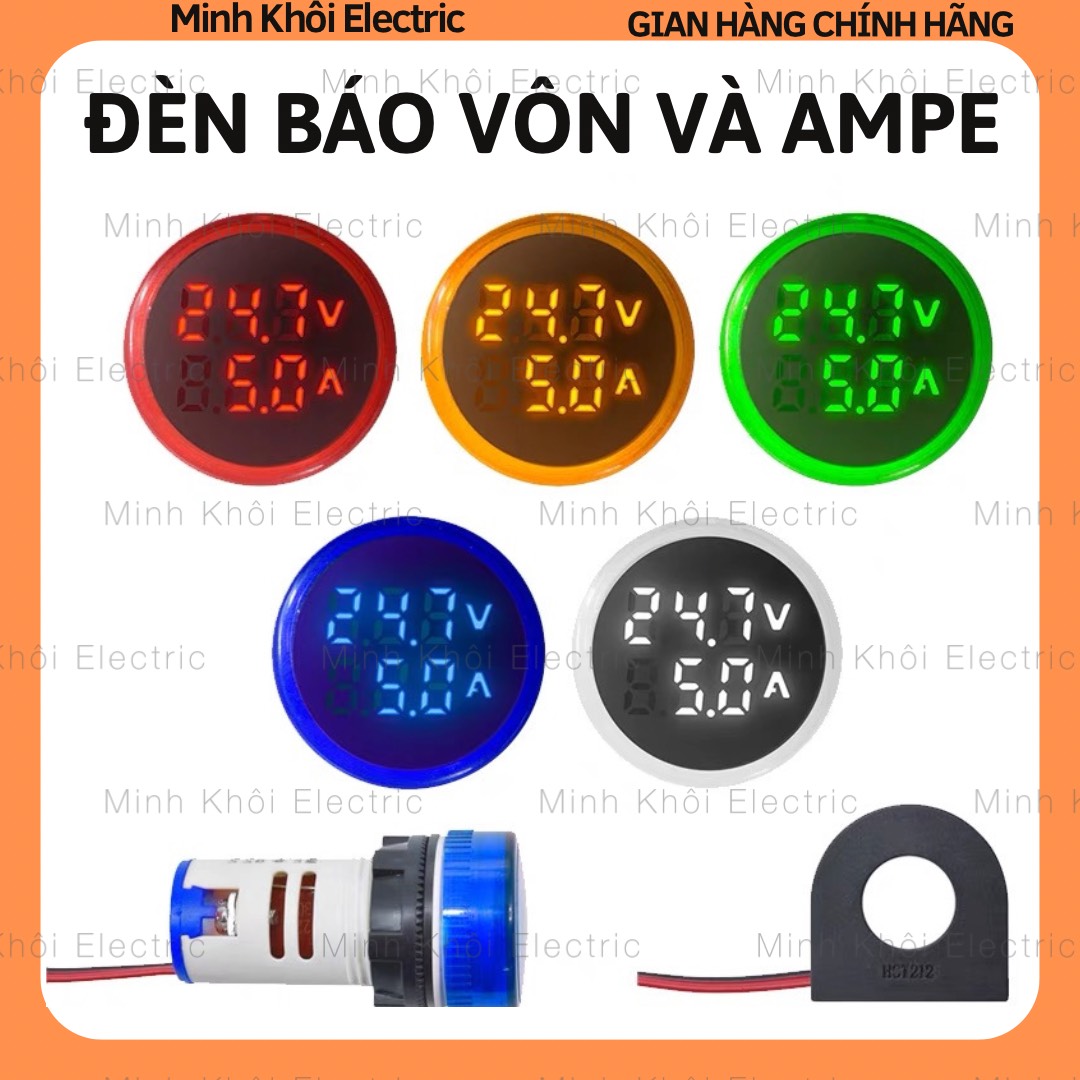 đèn báo vôn ampe đèn báo volt và ampe phi 22 loại tốt đèn báo vôn đèn báo ampe hiển thị điện áp
