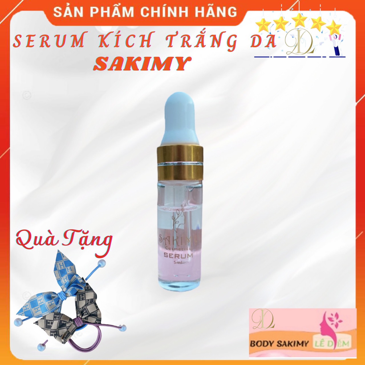 Serum kích trắng Sakimy dưỡng ẩm giúp da căng mịn pha kem body (Chính hãng)