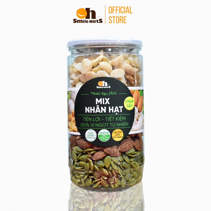 Mix 5 loại Hạt tươi nấu sữa làm bánh Smilenuts 500g _ Hạt tươi sống chưa qua chế biến hạt dinh dưỡng