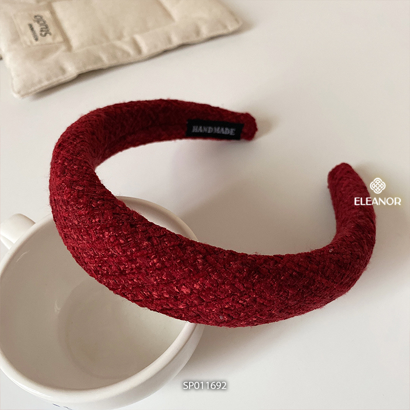 Băng đô nữ Eleanor Accessories cài tóc vải nhung đỏ phụ kiện tóc 6821