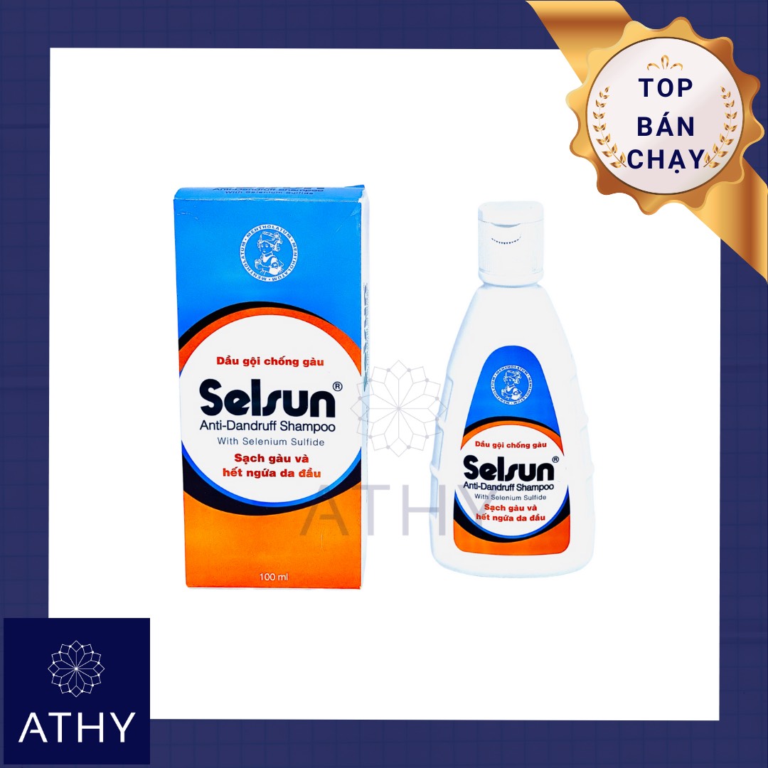 DẦU GỘI SELSUN 100ML TRỊ NGỨA DA ĐẦU DO GÀU VÀ VẢY NẤM dung dịch rửa sạch vệ sinh da đầu hết ngứa sạch gàu và nấm cực nhanh hàng chính hãng chống gàu hiệu quả hương thơm dịu nhẹ chứa 1% selenium sulfide