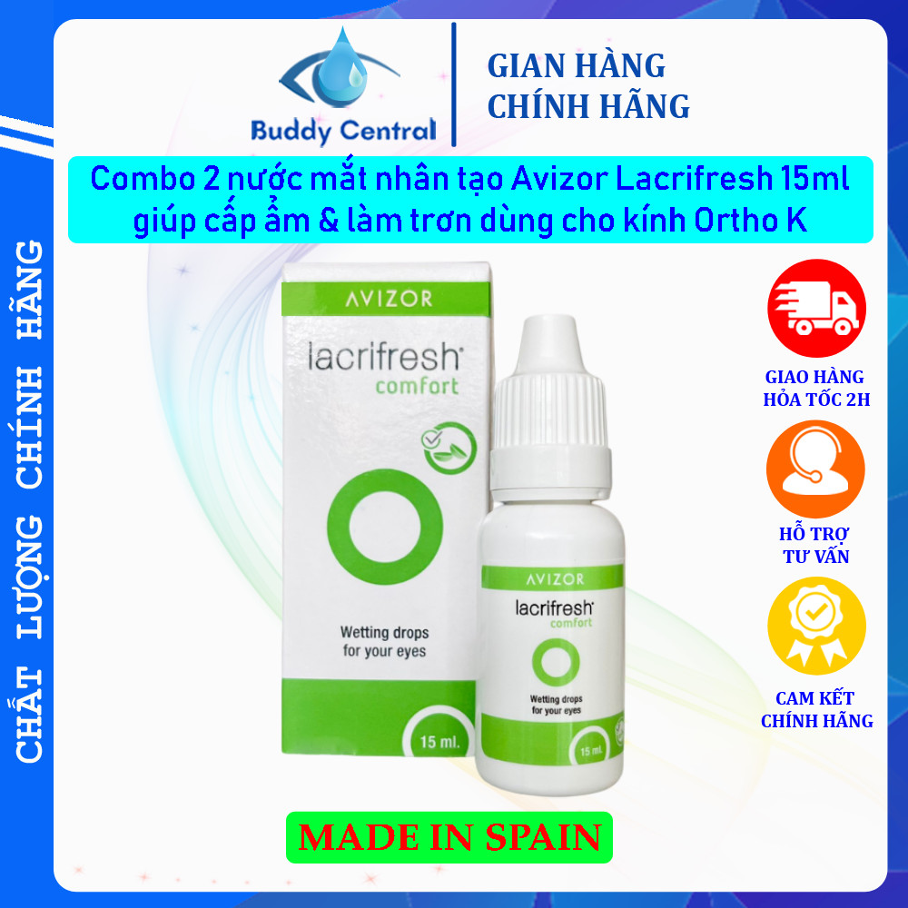 Combo 2 nước nhỏ mắt Avizor Lacrifresh Comfort 15ml - Buddy Central