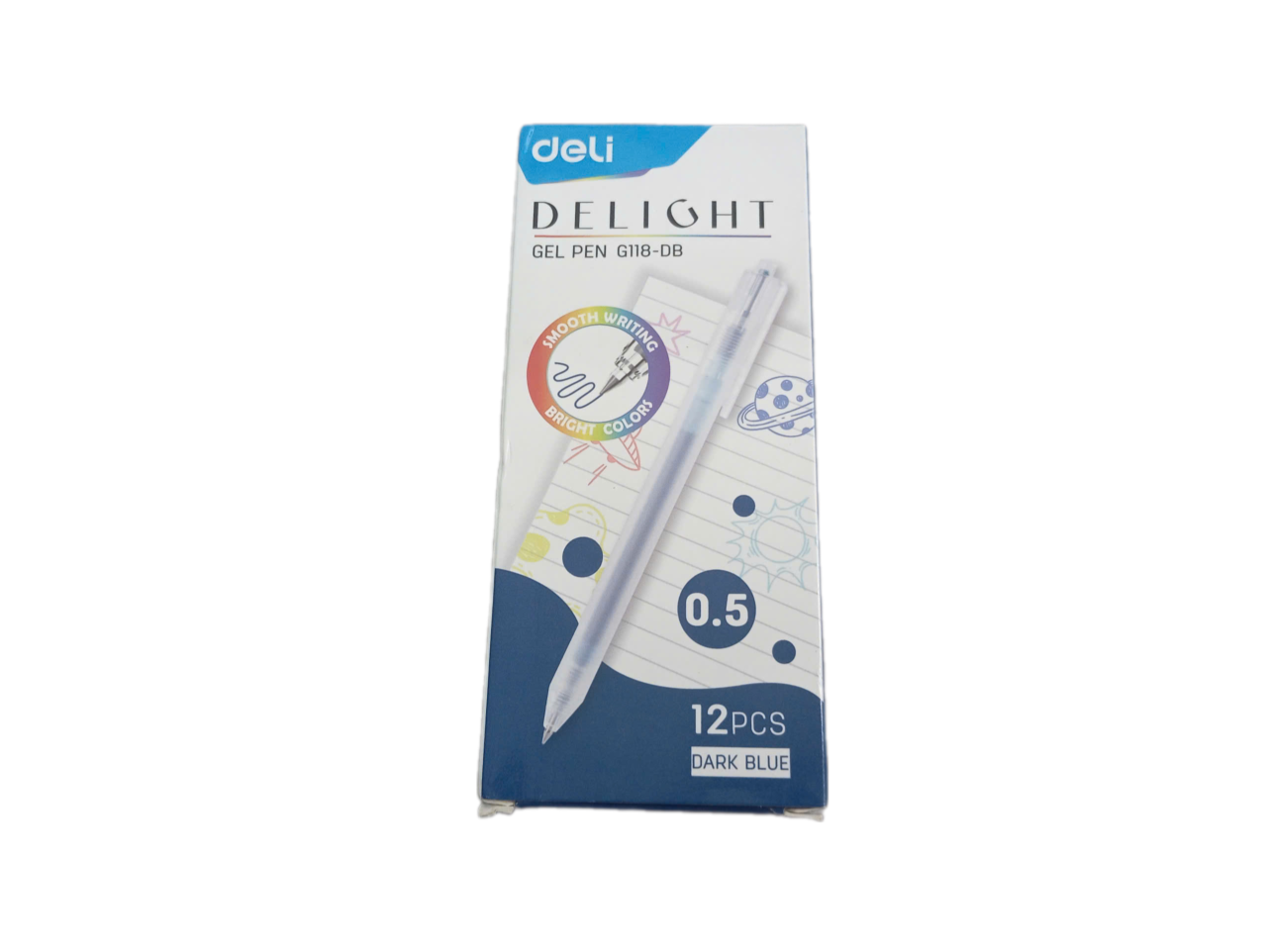 Hộp 12 Cây Bút Bấm Gel Deli Delight  G118 - Ngòi 0.5mm