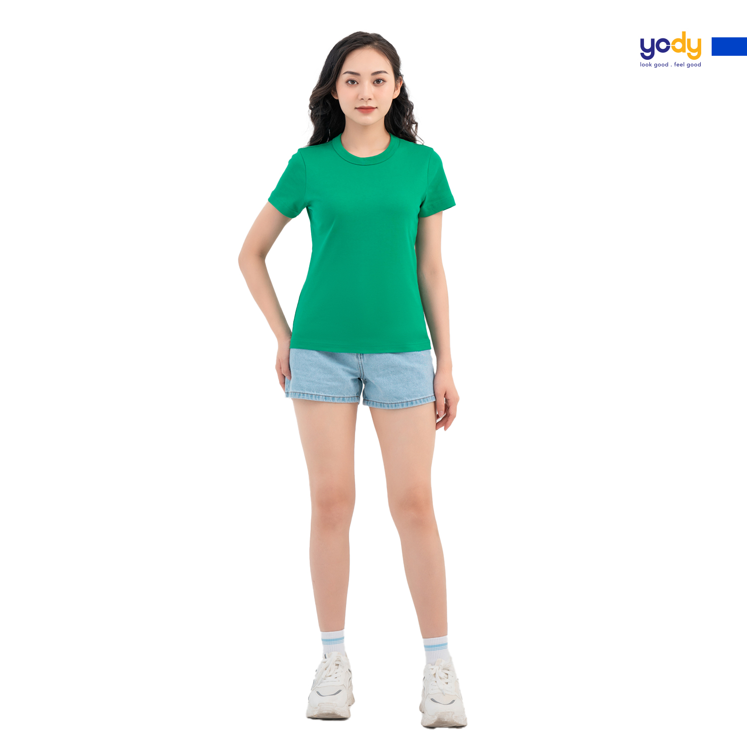 Áo Tshirt YODY Nữ Áo Phông Cộc Tay Cổ Tròn Nhiều Màu Chất Liệu Cotton Thoáng Mát Thấm Hút Mồ Hôi TSN