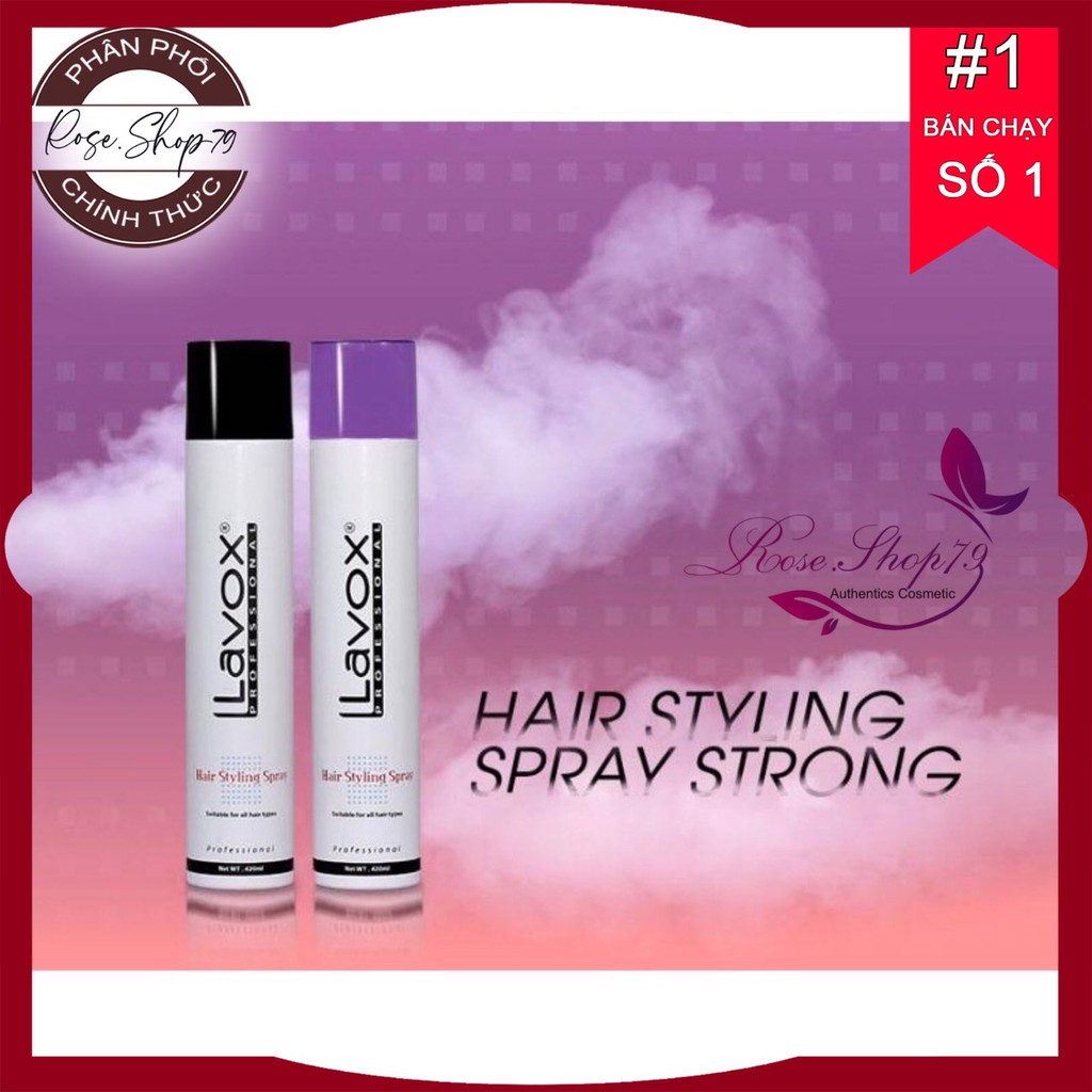 Keo Xịt Tóc Lavox 420Ml|Tím Mềm