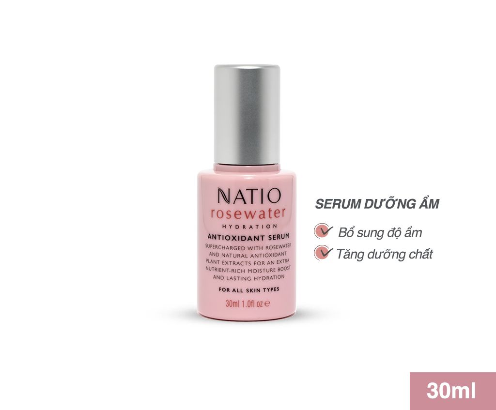 Serum Dưỡng Ẩm Da Natio Rosewater Hydration Antioxidant Serum 30Ml