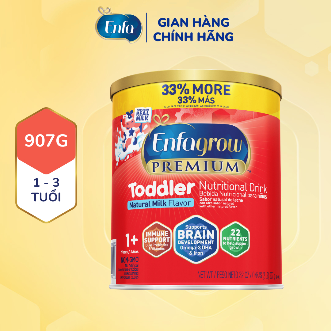 [FREESHIP TOÀN QUỐC] Sữa bột Enfagrow Premium Toddler 907g hỗ trợ phát triển toàn diện cho trẻ từ 1-3 tuổi