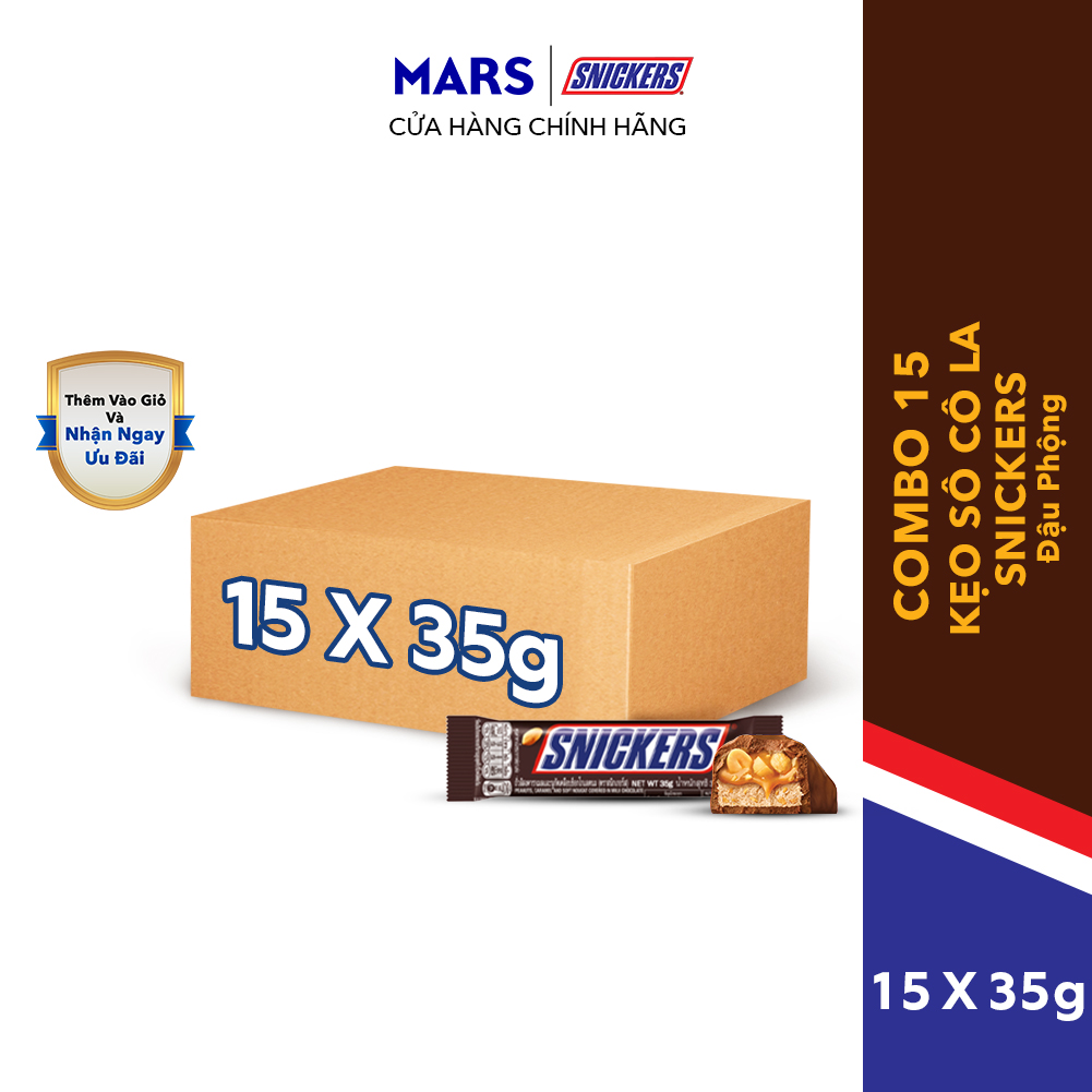 Combo 15 thanh Kẹo Sô Cô La Snickers Đậu Phộng 35g