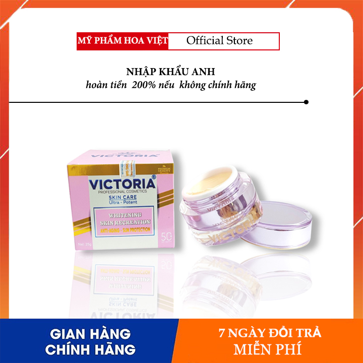 KEM VICTORIA DƯỠNG TRẮNG - TÁI TẠO - NGỪA VÀ ỨC CHẾ NÁM - CHỐNG LÃO HOÁ - CHỐNG NẮNG