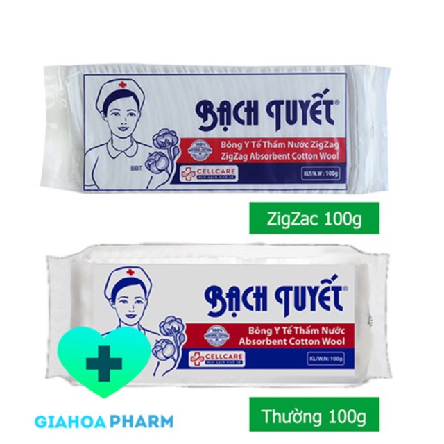 [Hcm]Bông Y Tế Bạch Tuyết 100G - Zigzag