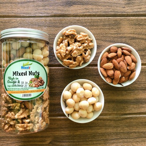 500Gr Mix 7- Mix 3 Loại Hạt Đã Tách Vỏ(Hạnh Nhân Macca Óc Chó Chandler) - Mix Hạt Dinh Dưỡng Tăng Cư