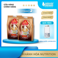[Tặng Bình Nước Lock&Lock]  COMBO 2 Túi Cà Phê Đen Đá/Sữa Rang Xay Hòa Tan 2IN1/3IN1 LOVE’IN SAIGON CAFE - Khánh Hòa Nutrifoods -  18 gói x 1 túi