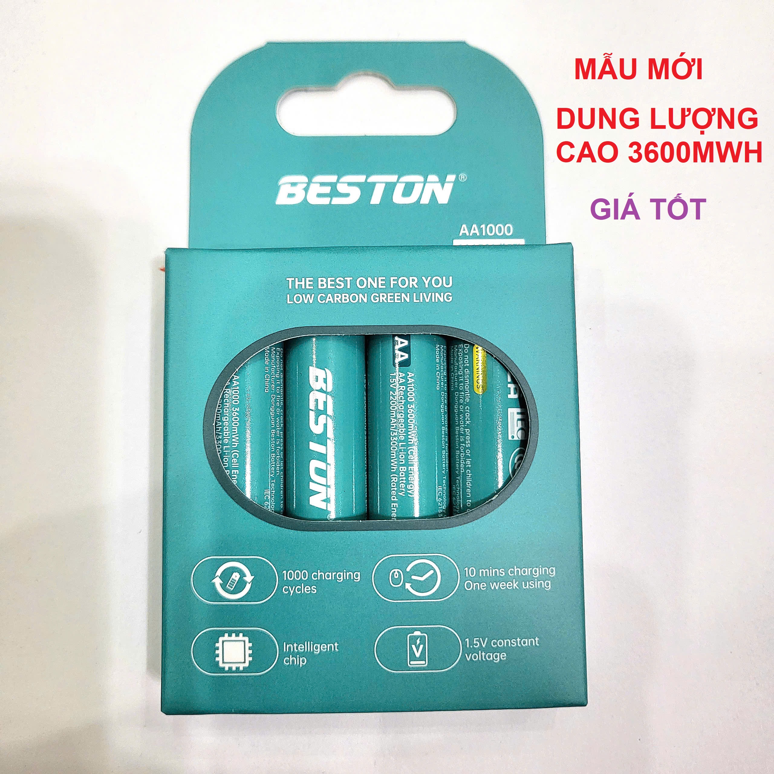 Bộ sạc pin tiểu 8 cổng 1.5V, pin sạc AA AAA BESTON 1.5V chính hãng pin lithium hàng cao cấp